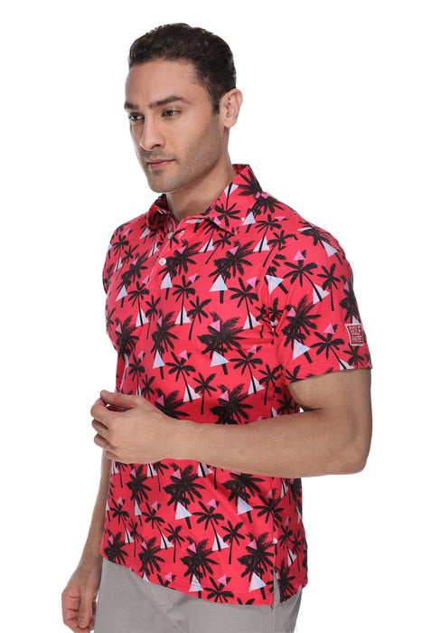 Lush Red Palm Trees Polo